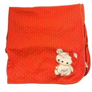 Gymboree BEAR -Y New 2014 Baby Security Blanket Reversible Coral Dots Cotton